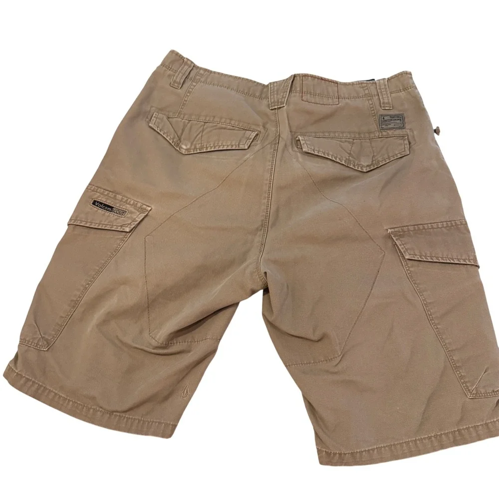 Y2K Volcom Cargo Shorts Mens 31 Brown Cotton Utility Skate Gorpcore Streetwear